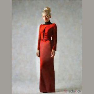 NWT TS Couture Red Mermaid Formal Dress sexy low back fitted waist Size 4